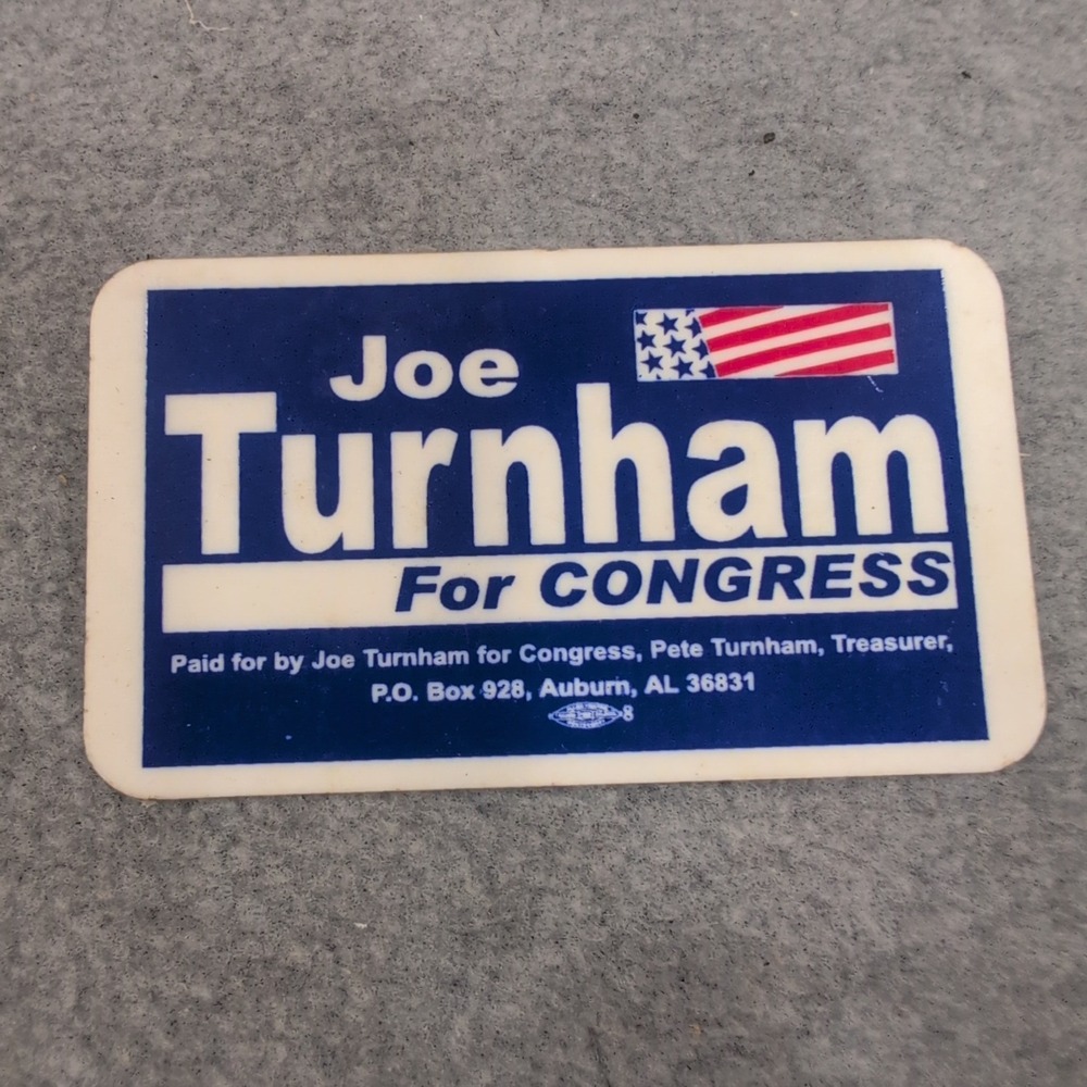 Joe Turnham For Congress Political Campaign Pin Button 1980s Auburn Alabama - Picture 1 of 2
